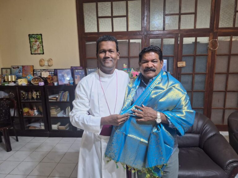 Hon. Minister Chandrasekar Meets Bishop Pathamathayalan